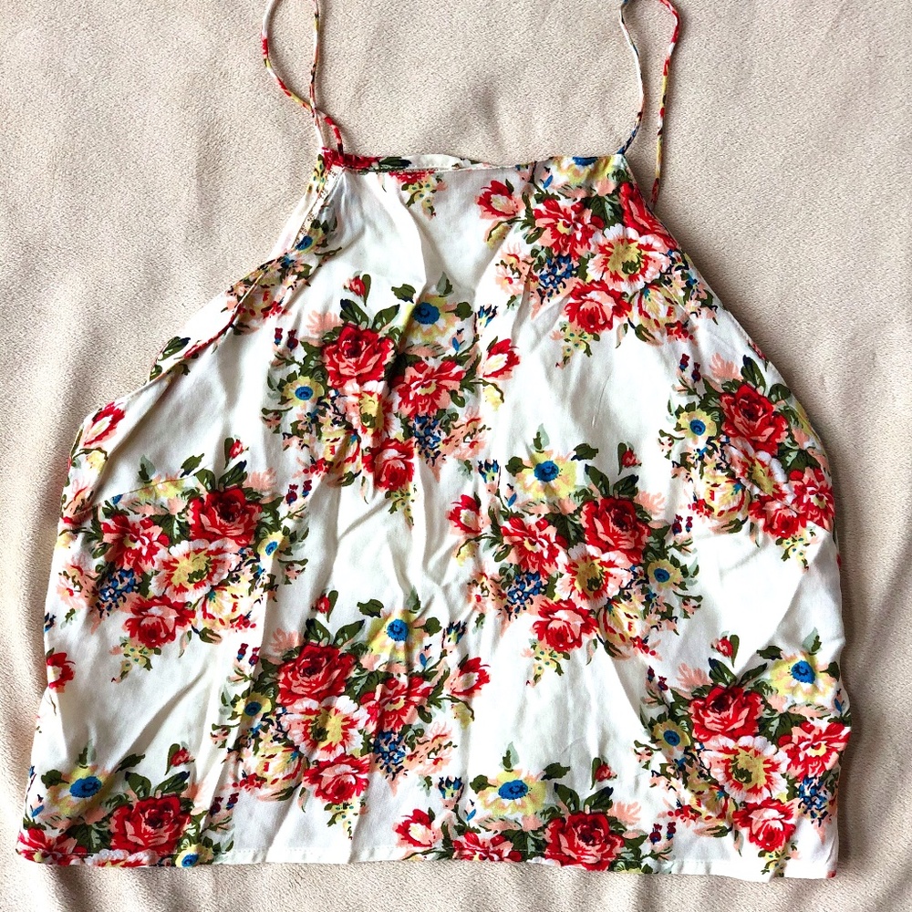 Pins & Needles Crop Floral & Lace Top